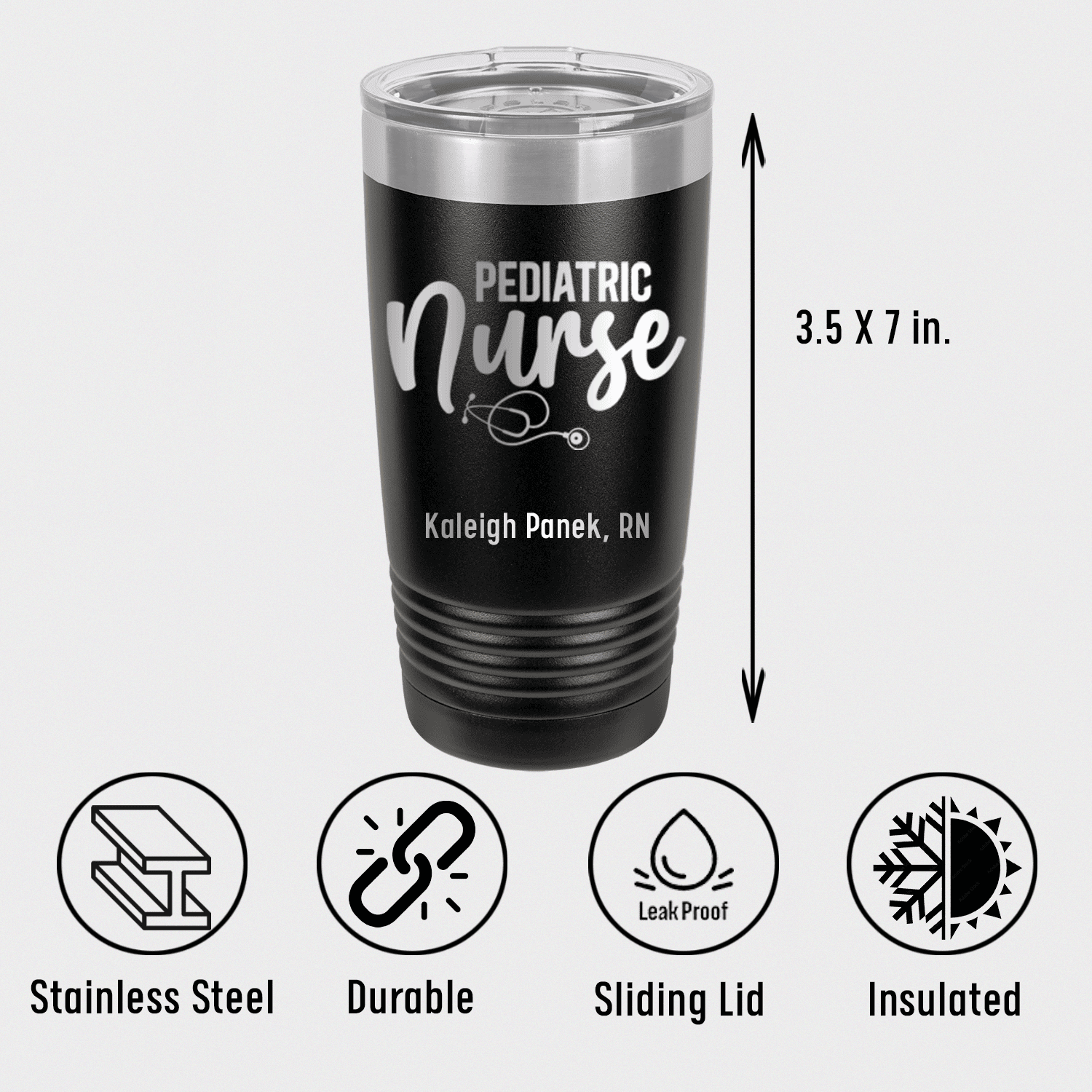 Personalized Pediatric Nurse Tumbler for her, Customized Gifts for Women by Groovy Girl Gifts
