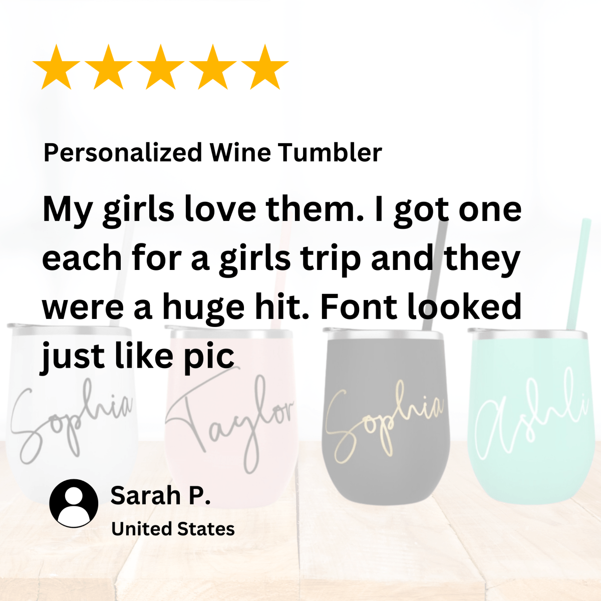 Personalized Personalized Wine Tumbler for her, Customized Gifts for Women by Groovy Girl Gifts