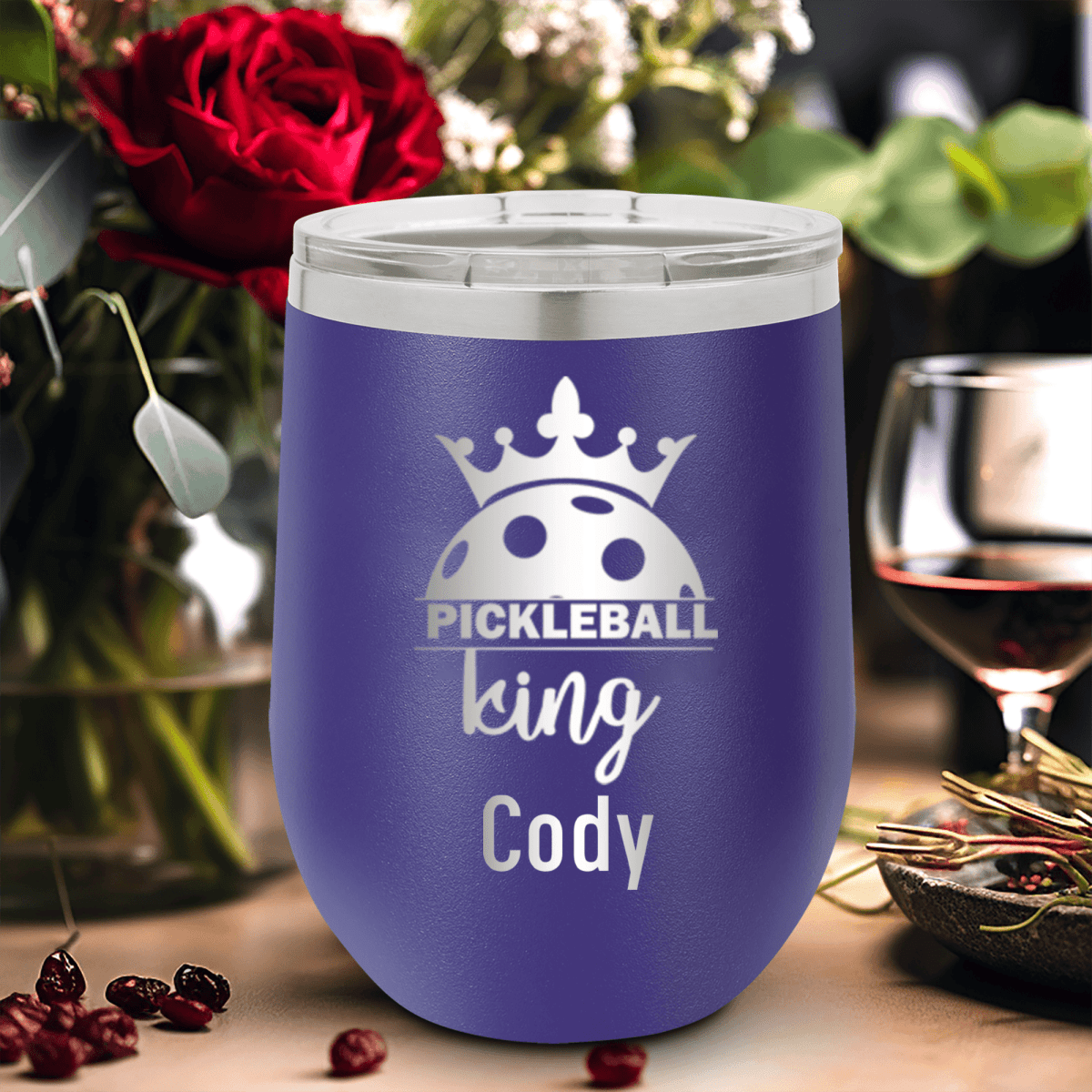 Personalized Pickle King Wine Tumbler for her, Customized Gifts for Women by Groovy Girl Gifts