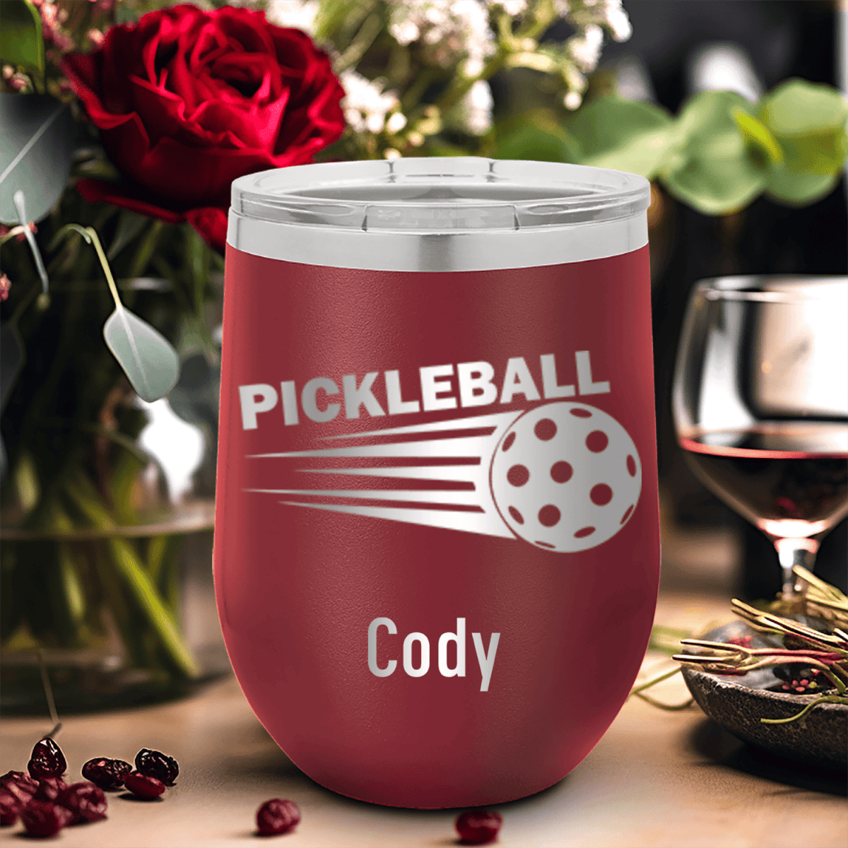 Personalized Pickle Sport Wine Tumbler for her, Customized Gifts for Women by Groovy Girl Gifts