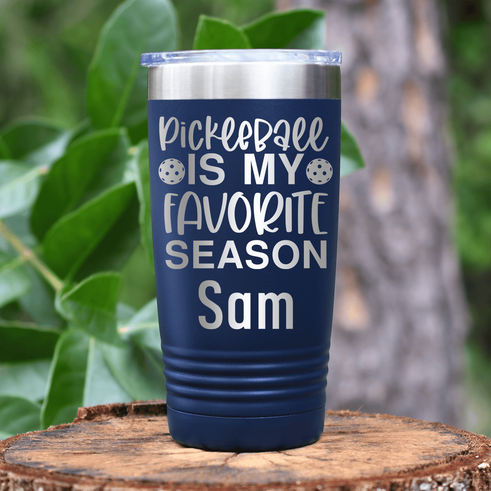 Navy Pickleball Tumbler With Pickleball Season Design