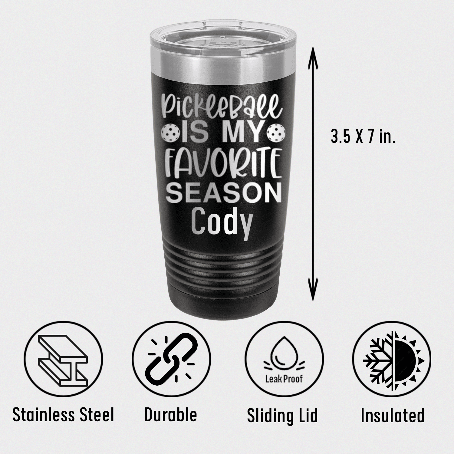 Personalized Pickleball Season Tumbler for her, Customized Gifts for Women by Groovy Girl Gifts