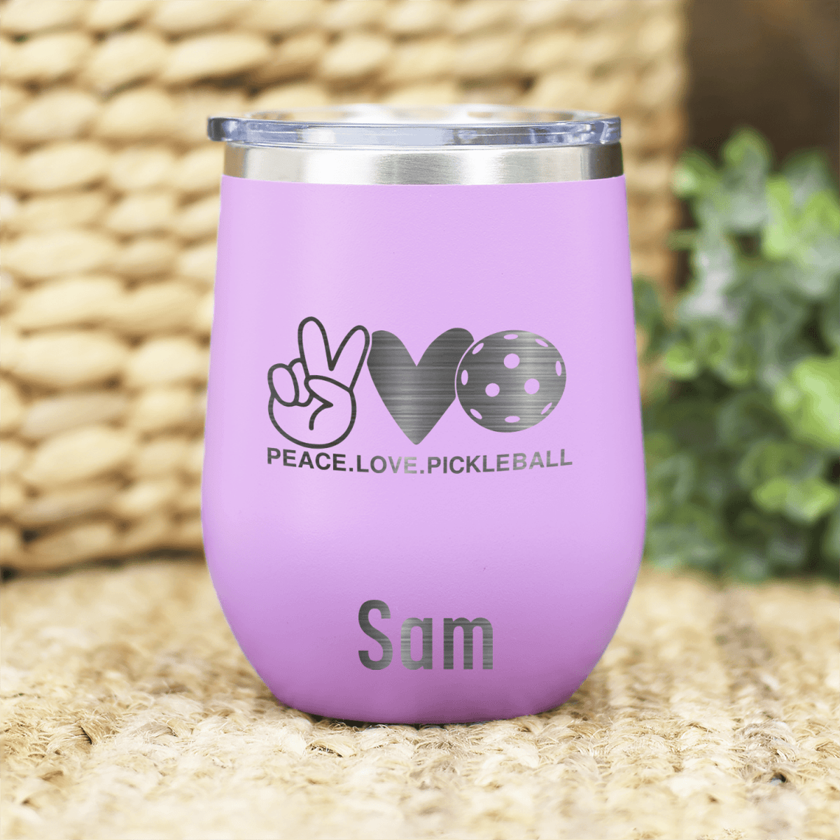 Personalized Pickles Peach And Love Wine Tumbler for her, Customized Gifts for Women by Groovy Girl Gifts