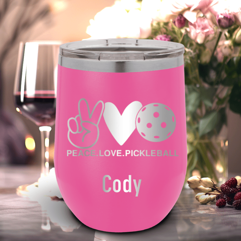 Personalized Pickles Peach And Love Wine Tumbler for her, Customized Gifts for Women by Groovy Girl Gifts