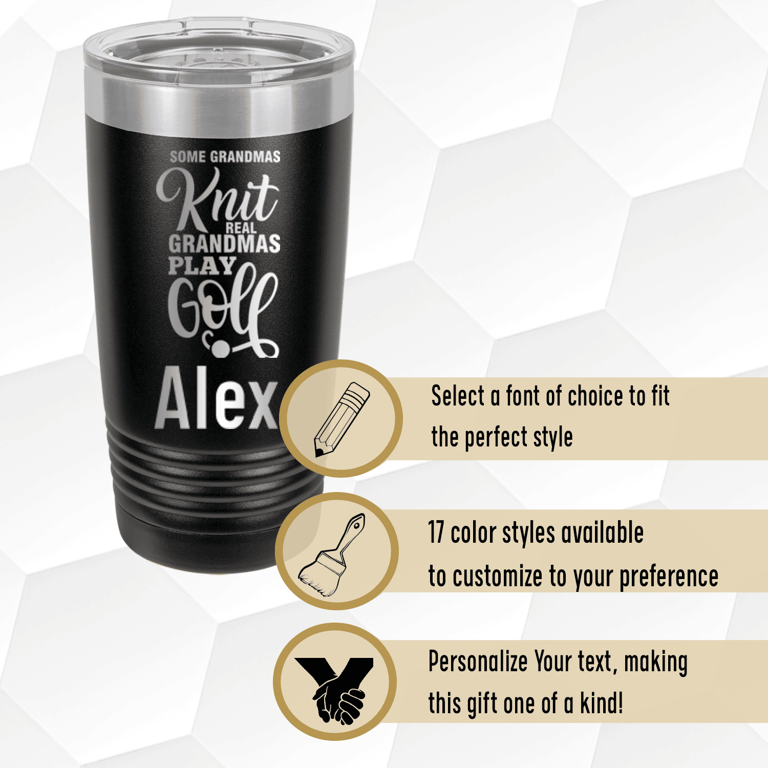 Personalized Real Ladies Golf Tumbler for her, Customized Gifts for Women by Groovy Girl Gifts