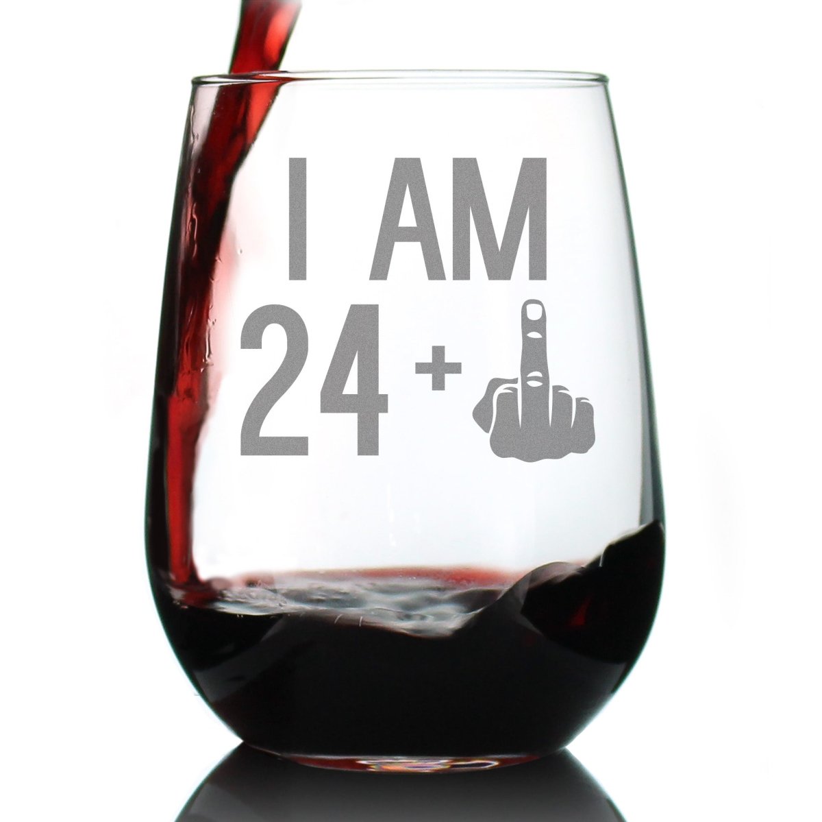 Personalized 25th Birthday Stemless Wine Glass for her, Customized Gifts for Women by Groovy Girl Gifts