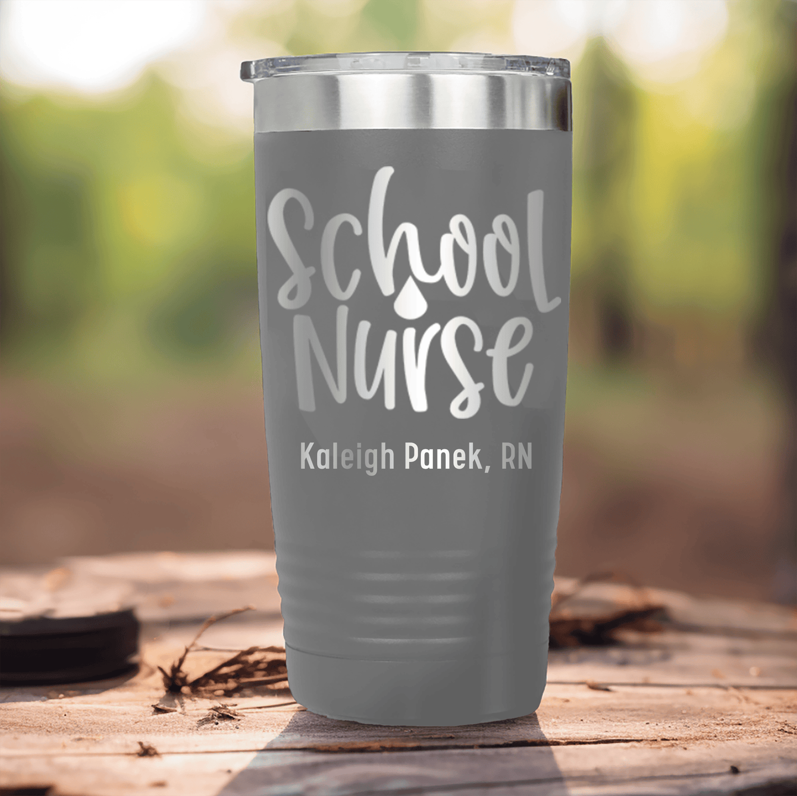 Grey Nurse Tumbler With School Nurse Design