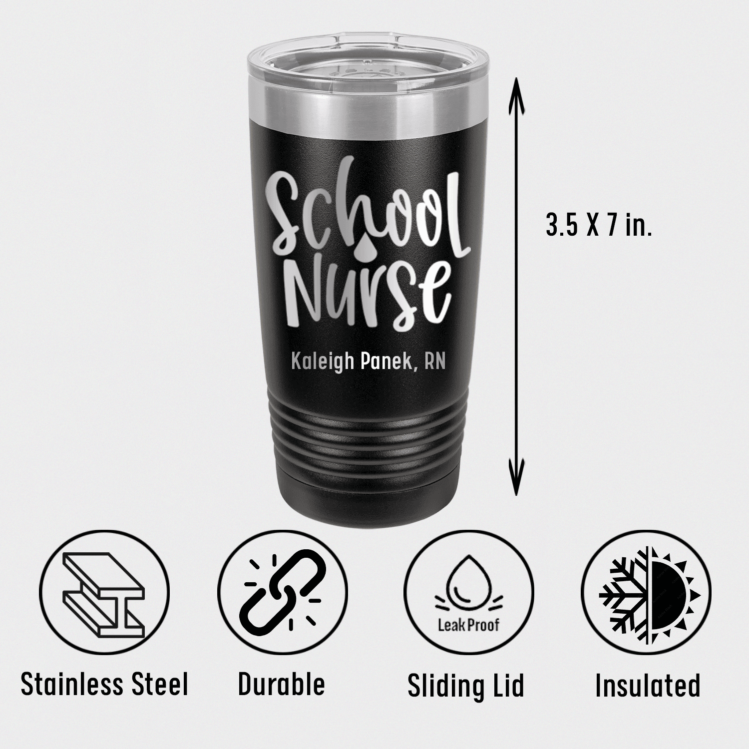 Personalized School Nurse Tumbler for her, Customized Gifts for Women by Groovy Girl Gifts