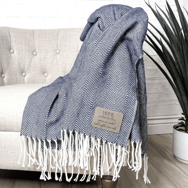 Personalized Farmhouse Monogram Throw Blanket for her, Customized Gifts for Women by Groovy Girl Gifts