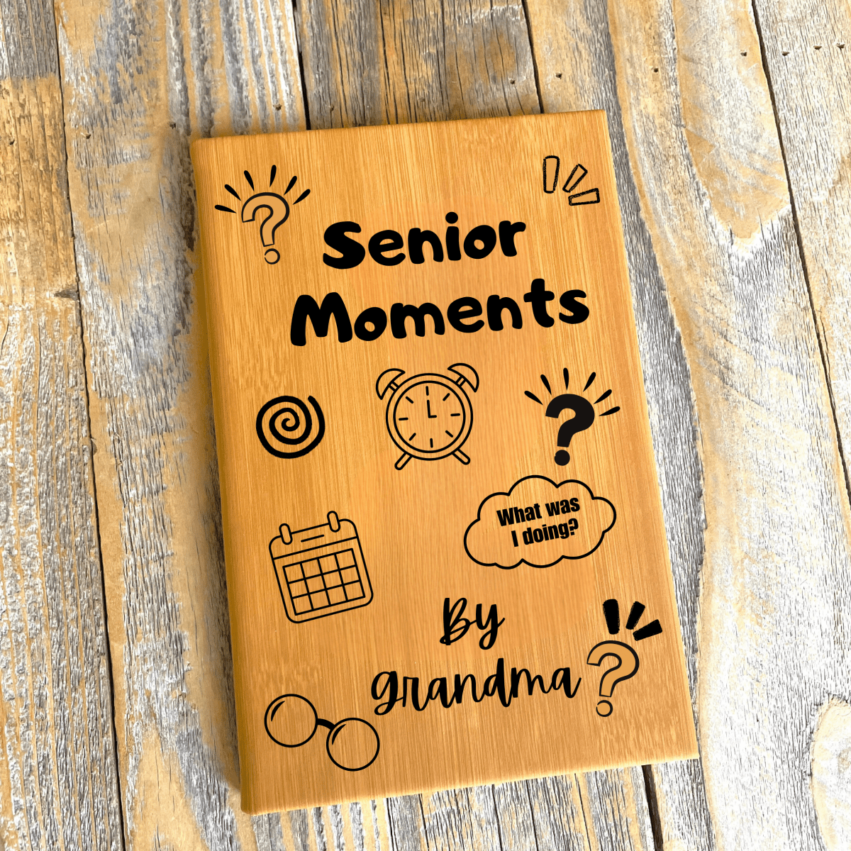 Personalized Senior Moments Journal for her, Customized Gifts for Women by Groovy Girl Gifts