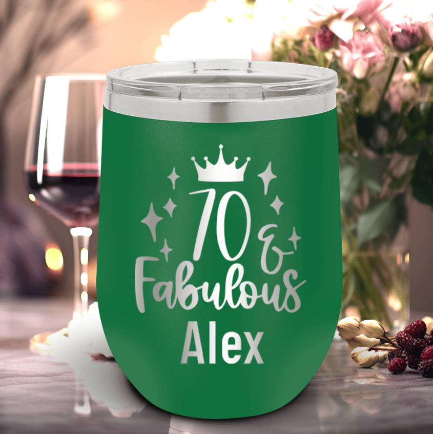 Personalized Seventy And Fabulous Wine Tumbler for her, Customized Gifts for Women by Groovy Girl Gifts