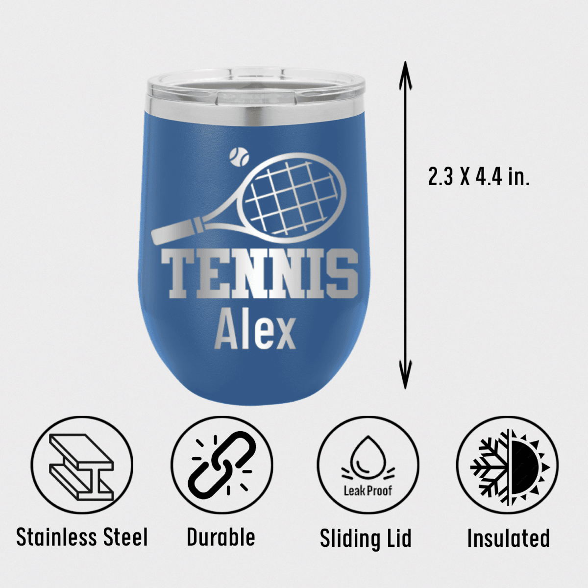 Personalized Straight Ballin Tennis Wine Tumbler for her, Customized Gifts for Women by Groovy Girl Gifts