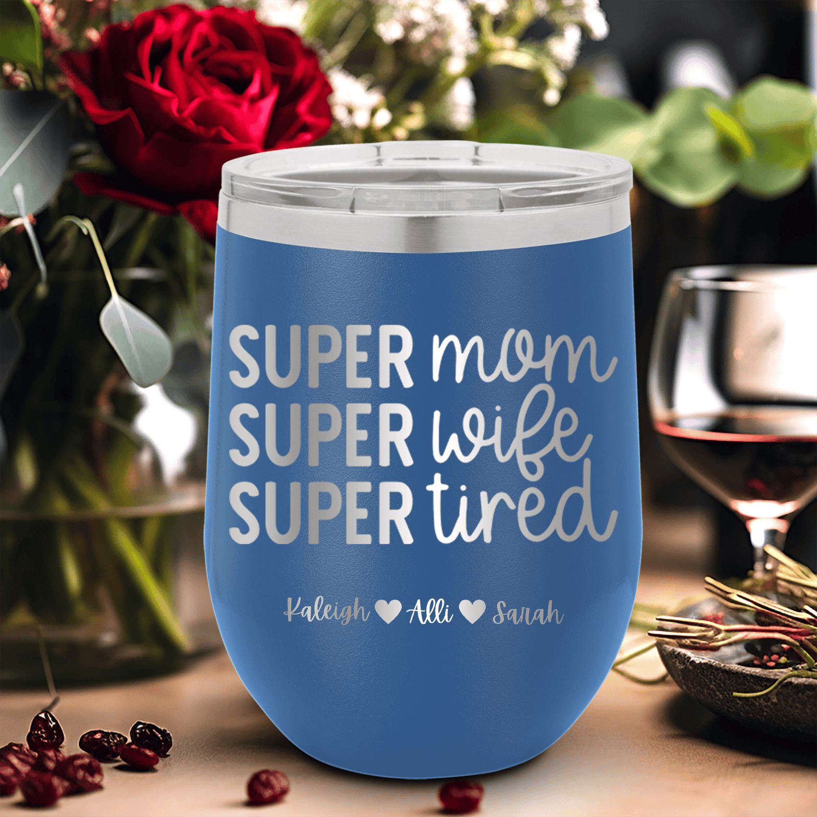 Personalized Super Wife Wine Tumbler for her, Customized Gifts for Women by Groovy Girl Gifts
