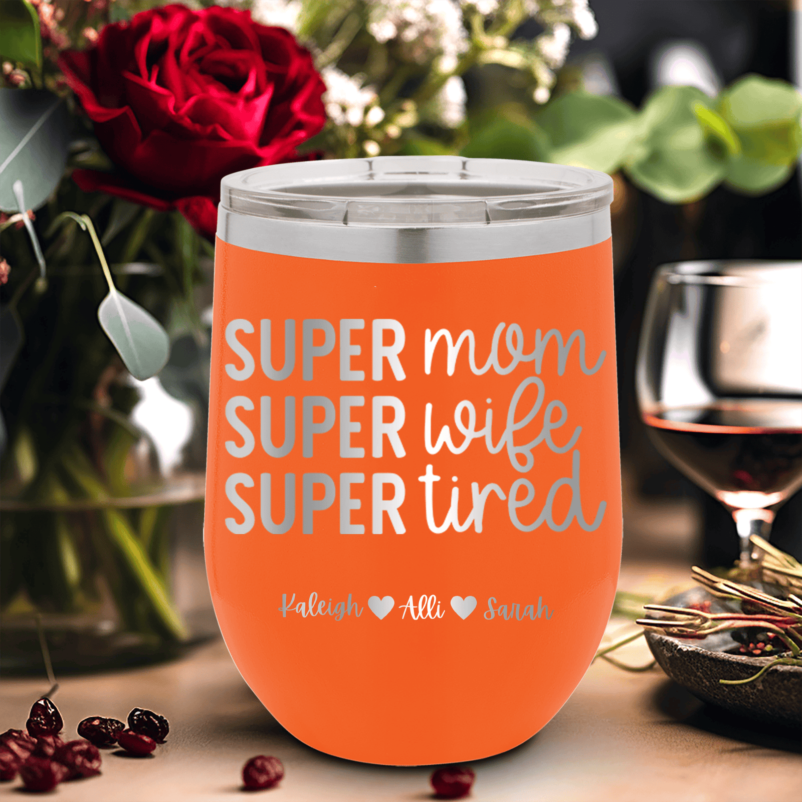 Personalized Super Wife Wine Tumbler for her, Customized Gifts for Women by Groovy Girl Gifts