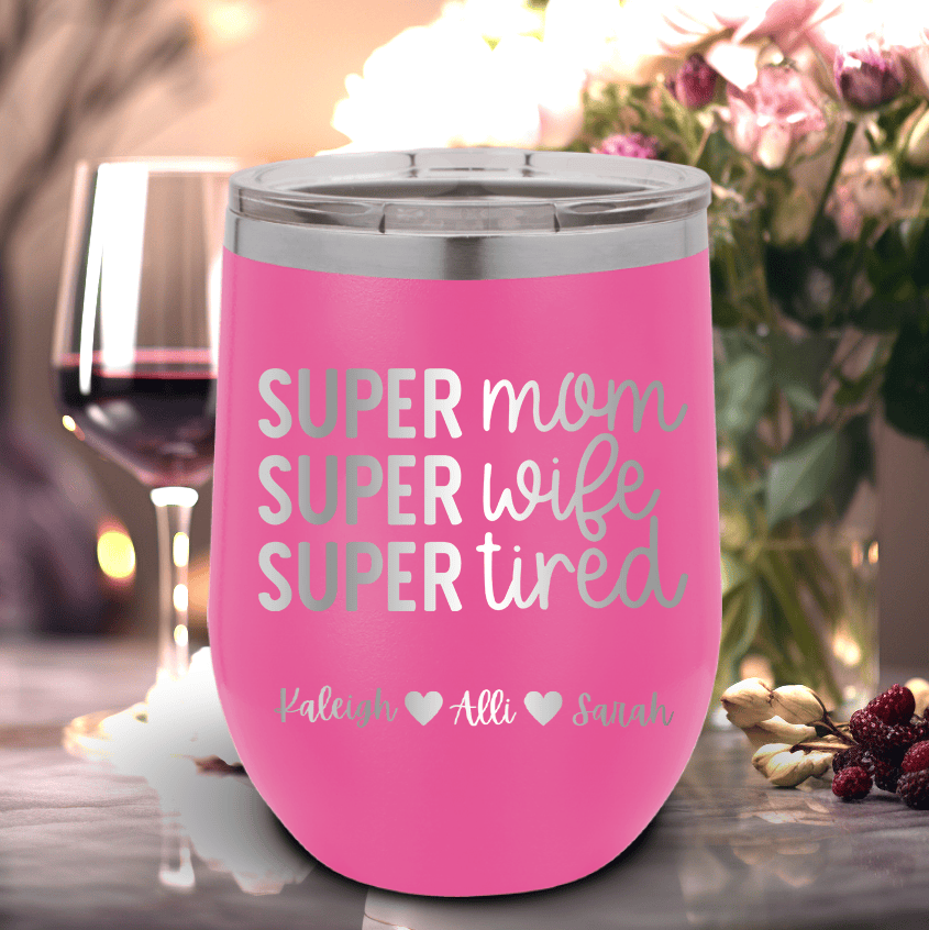 Personalized Super Wife Wine Tumbler for her, Customized Gifts for Women by Groovy Girl Gifts