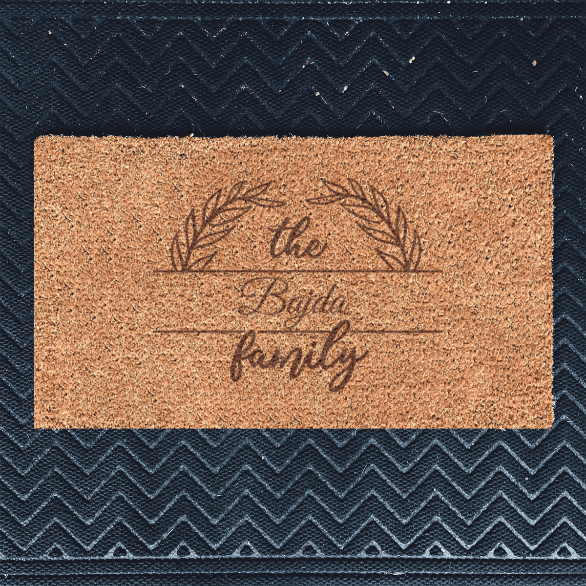 Personalized Surname Badge Engraved Door Mat for her, Customized Gifts for Women by Groovy Girl Gifts