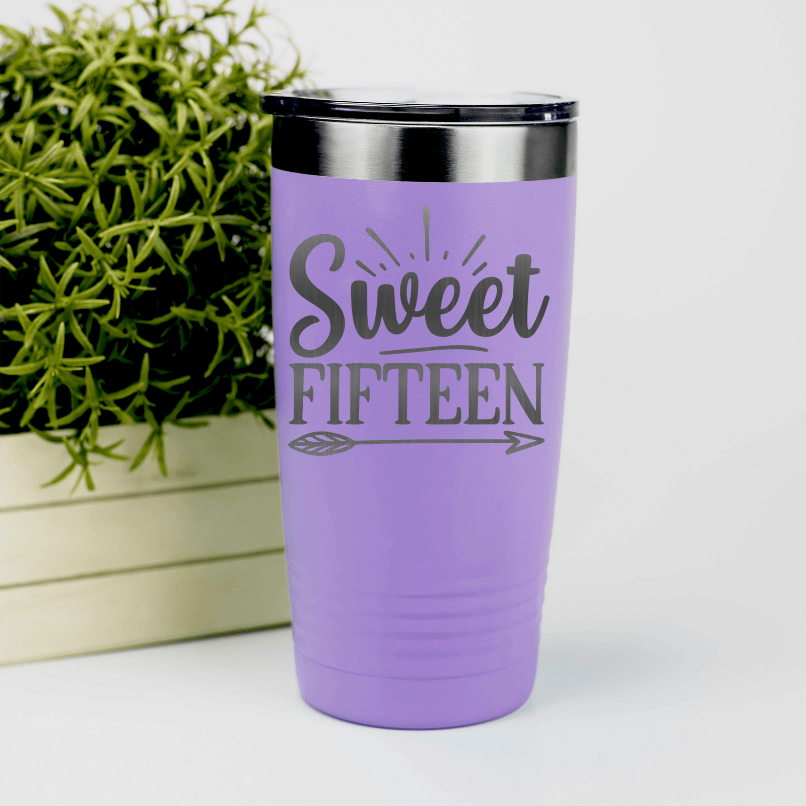 Light Purple birthday tumbler Sweet Fifteen