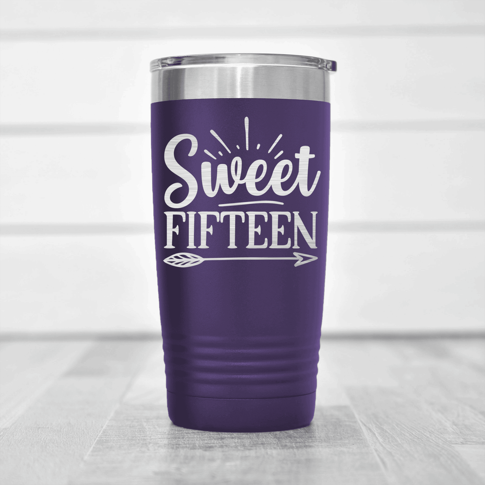 Purple birthday tumbler Sweet Fifteen