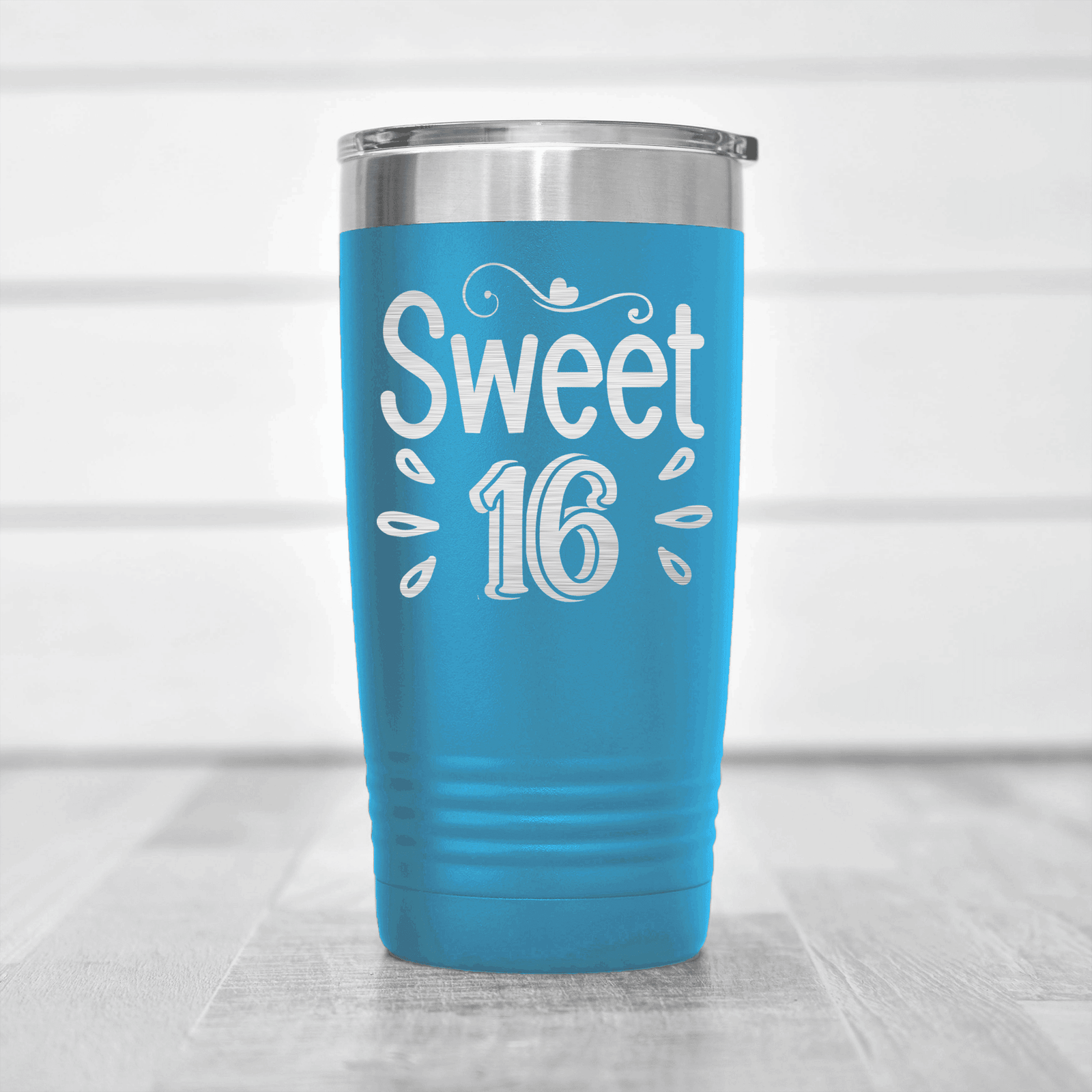 Light Blue birthday tumbler Sweet Sixteen