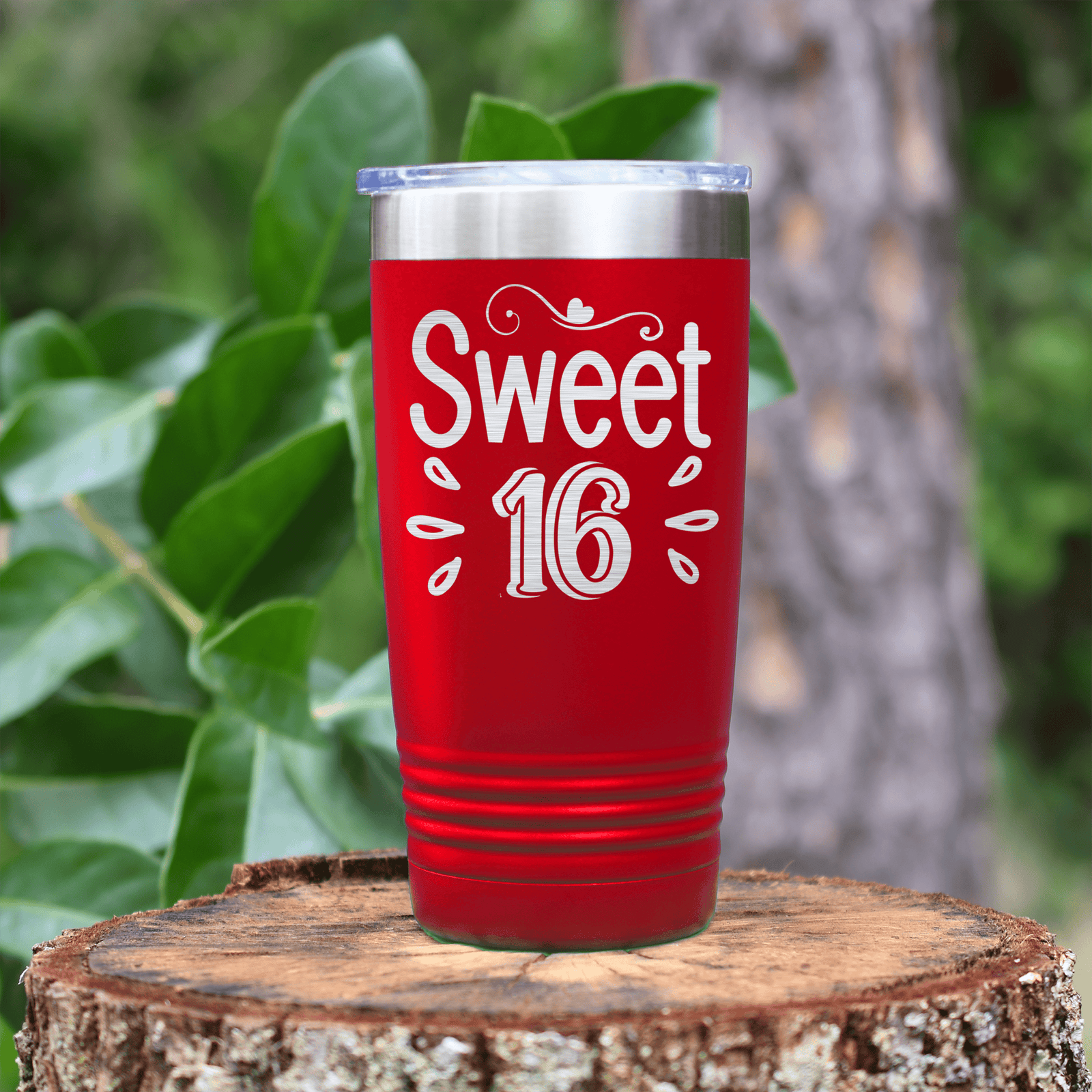 Red birthday tumbler Sweet Sixteen