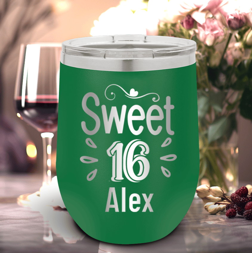 Personalized Sweet Sixteen Wine Tumbler for her, Customized Gifts for Women by Groovy Girl Gifts