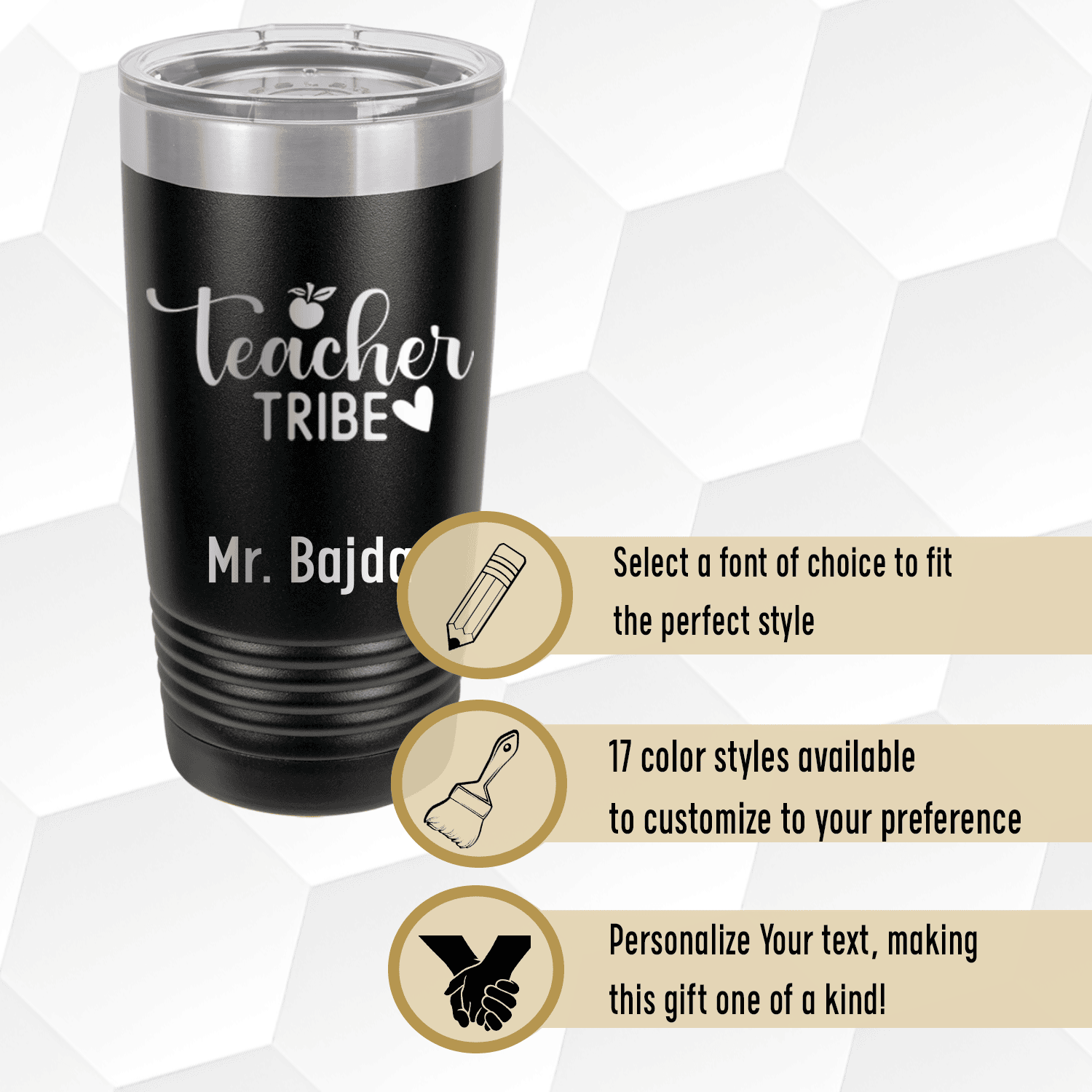 Personalized Teacher Tribe Tumbler for her, Customized Gifts for Women by Groovy Girl Gifts