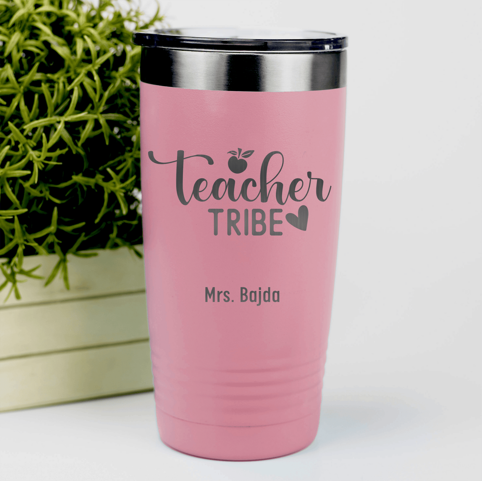 Salmon Teacher Tumbler With Teacher Tribe Design