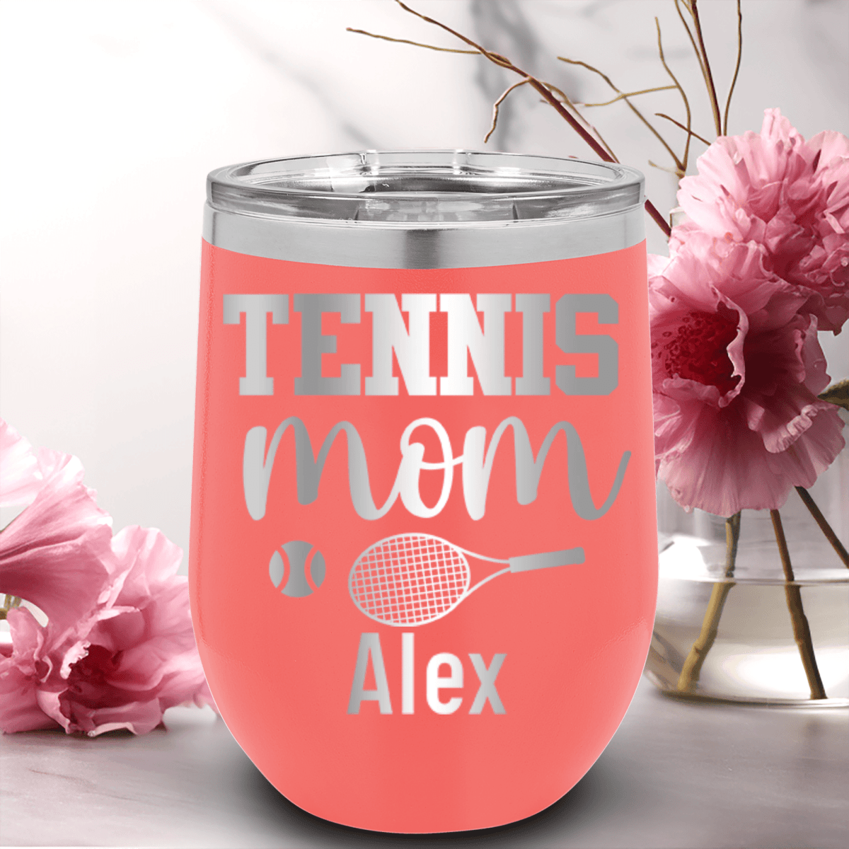 Personalized Tennis Mom Wine Tumbler for her, Customized Gifts for Women by Groovy Girl Gifts