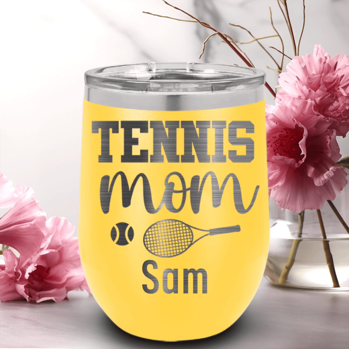 Personalized Tennis Mom Wine Tumbler for her, Customized Gifts for Women by Groovy Girl Gifts