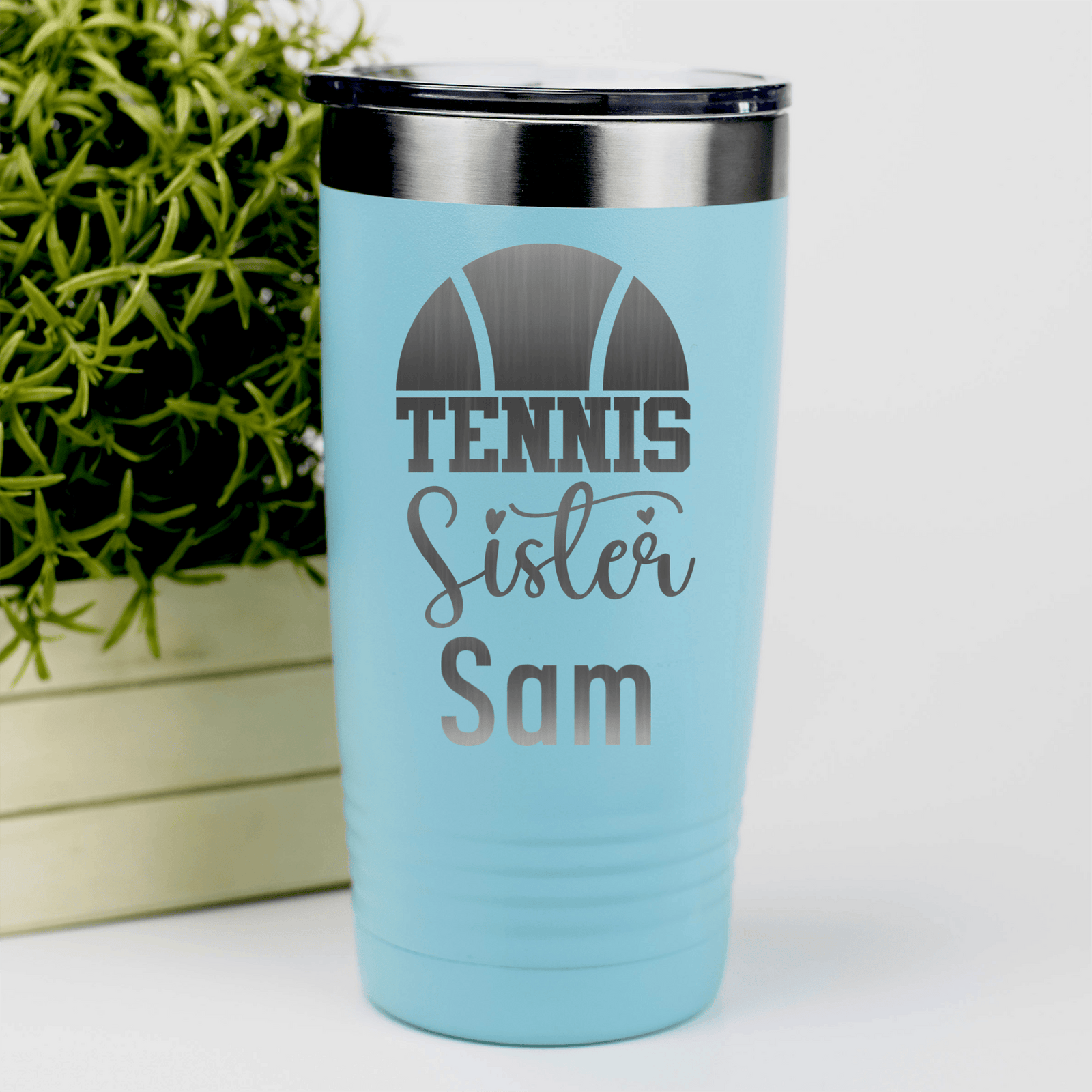 Teal Tennis For Her Tumbler With Tennis Sister Design