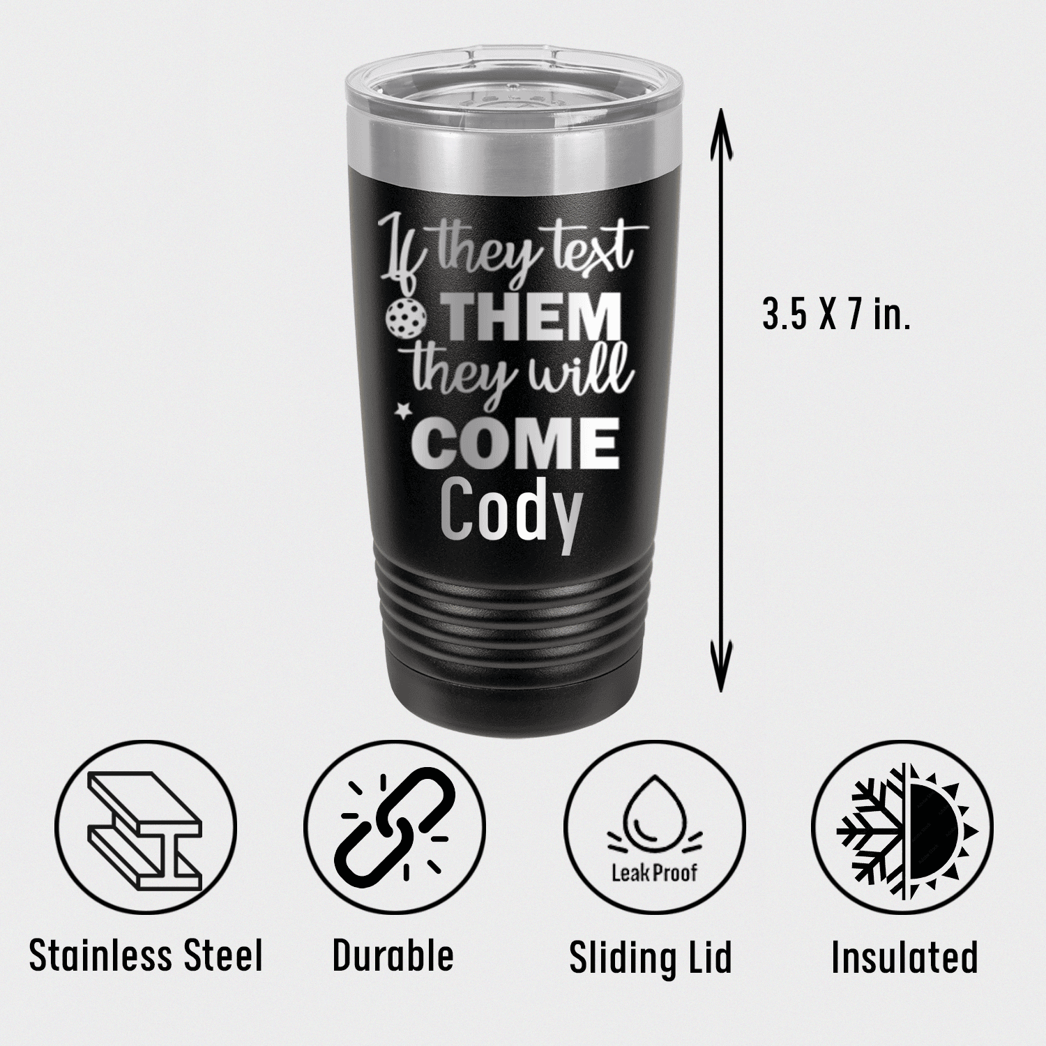 Personalized Text Pickle Tumbler for her, Customized Gifts for Women by Groovy Girl Gifts