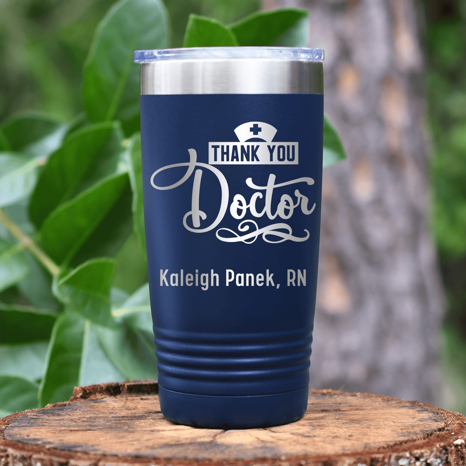 Navy Nurse Tumbler With Thank You Doctor Design