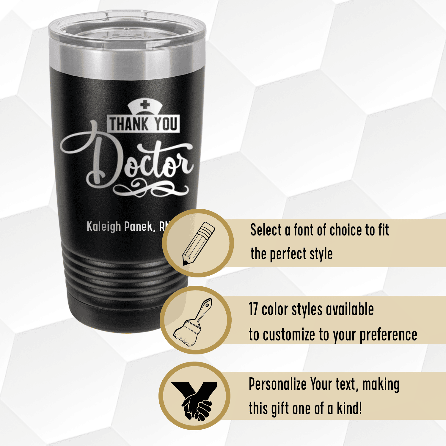 Personalized Thank You Doctor Tumbler for her, Customized Gifts for Women by Groovy Girl Gifts