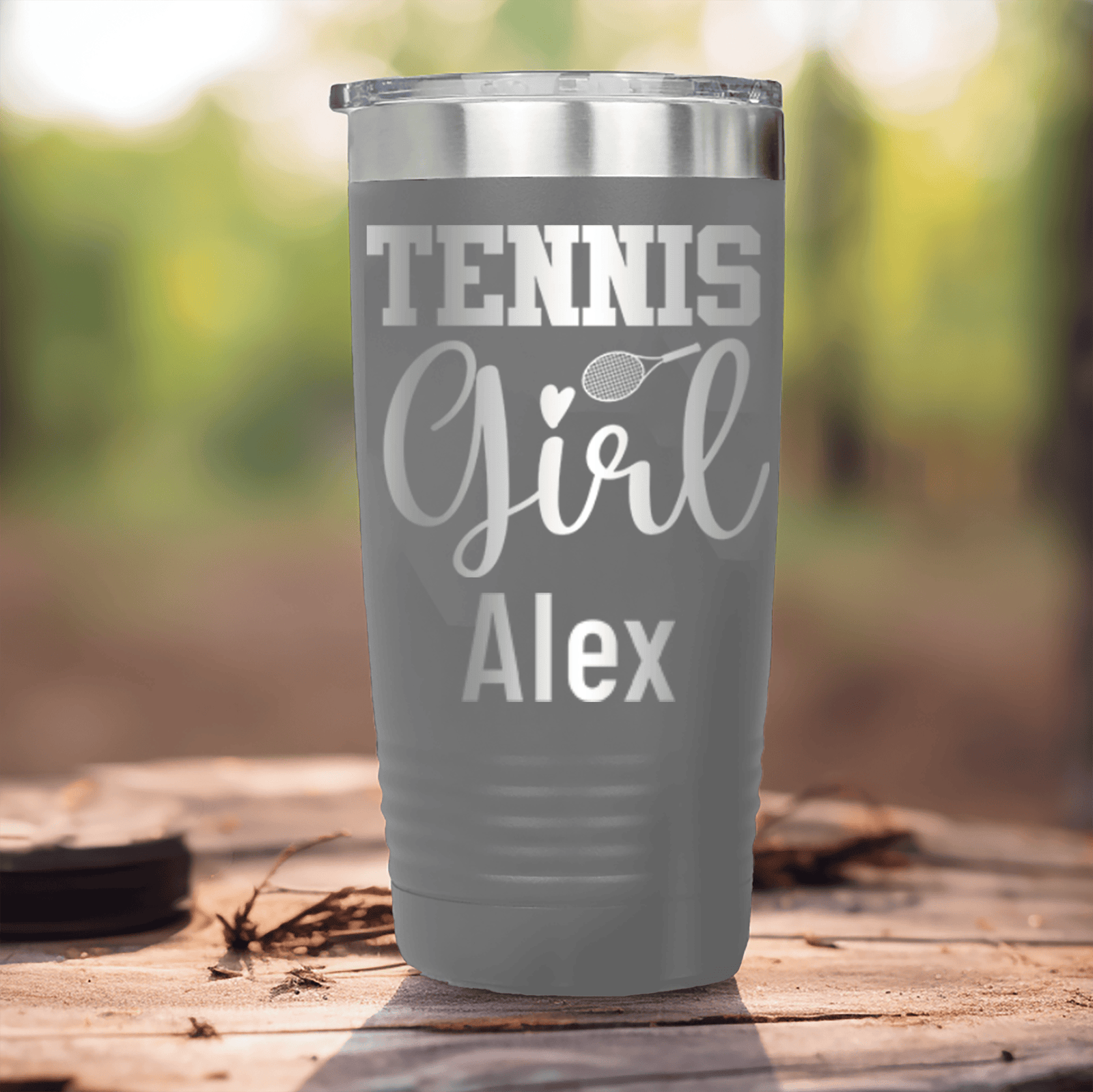 Grey Tennis For Her Tumbler With That Tennis Girl Design