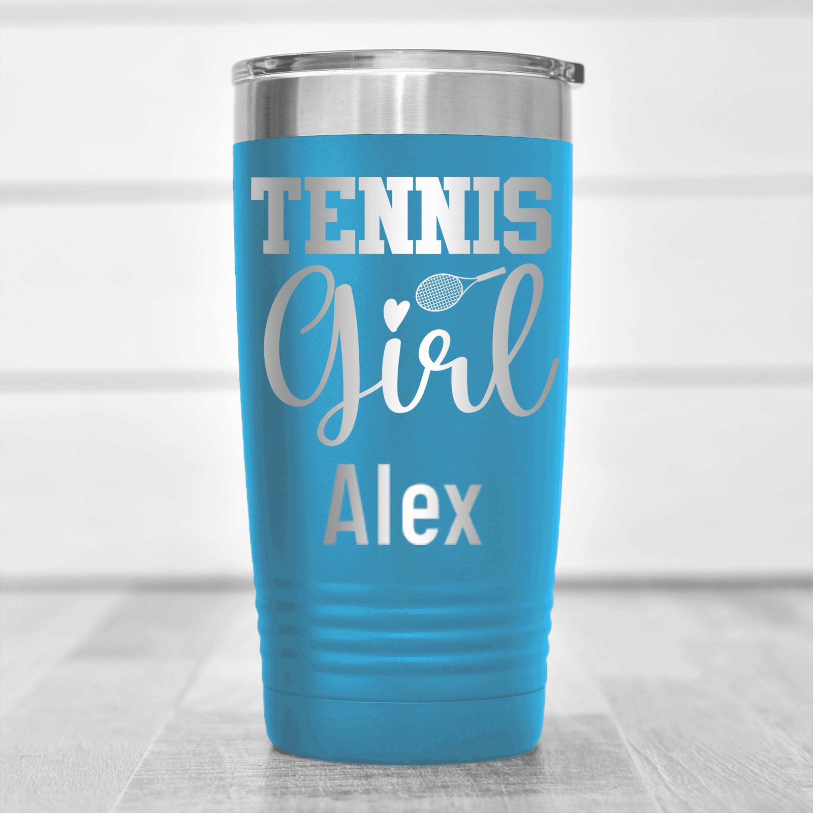 Light Blue Tennis For Her Tumbler With That Tennis Girl Design