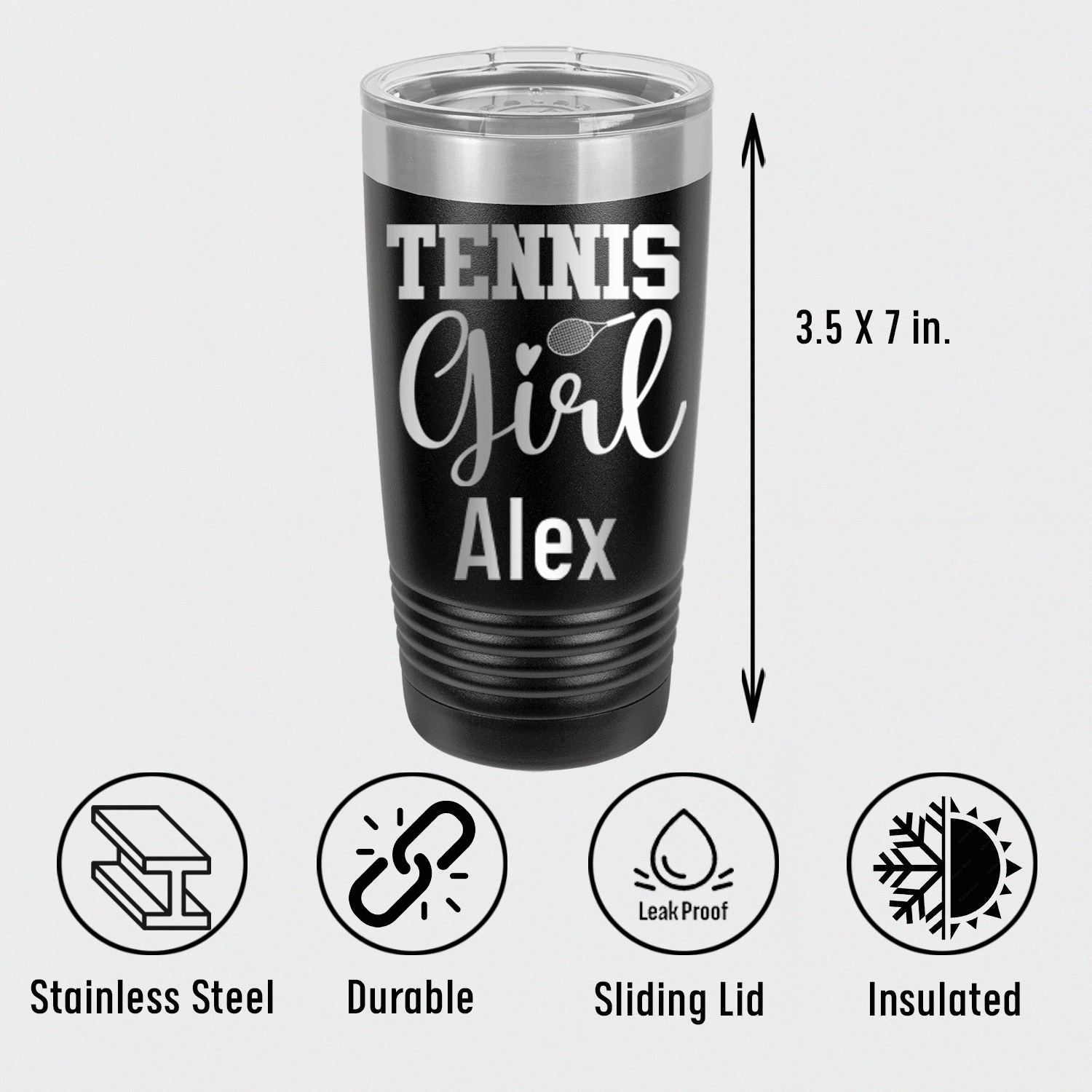 Personalized That Tennis Girl Tumbler for her, Customized Gifts for Women by Groovy Girl Gifts