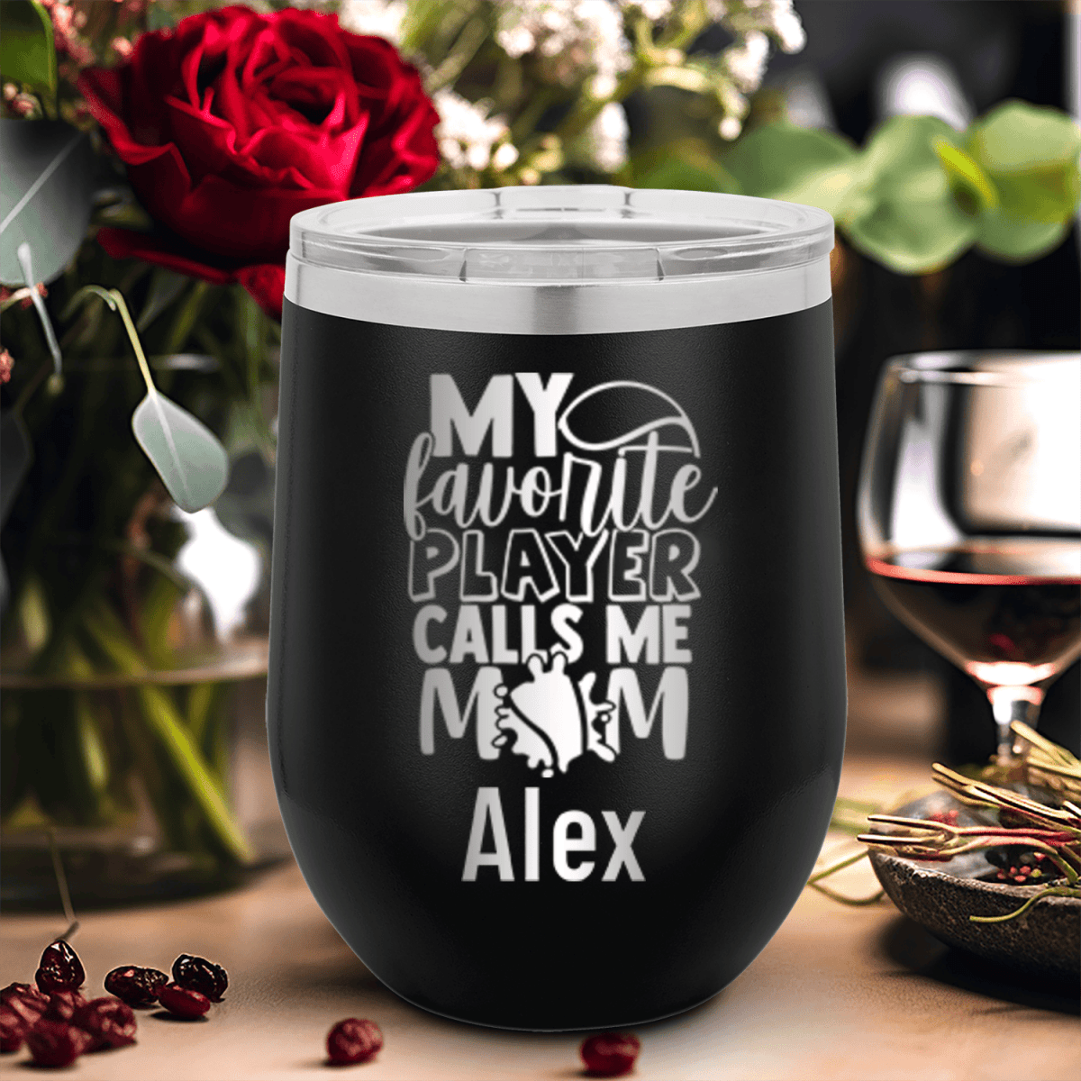 Personalized That Tennis Player Calls Me Mom Wine Tumbler for her, Customized Gifts for Women by Groovy Girl Gifts