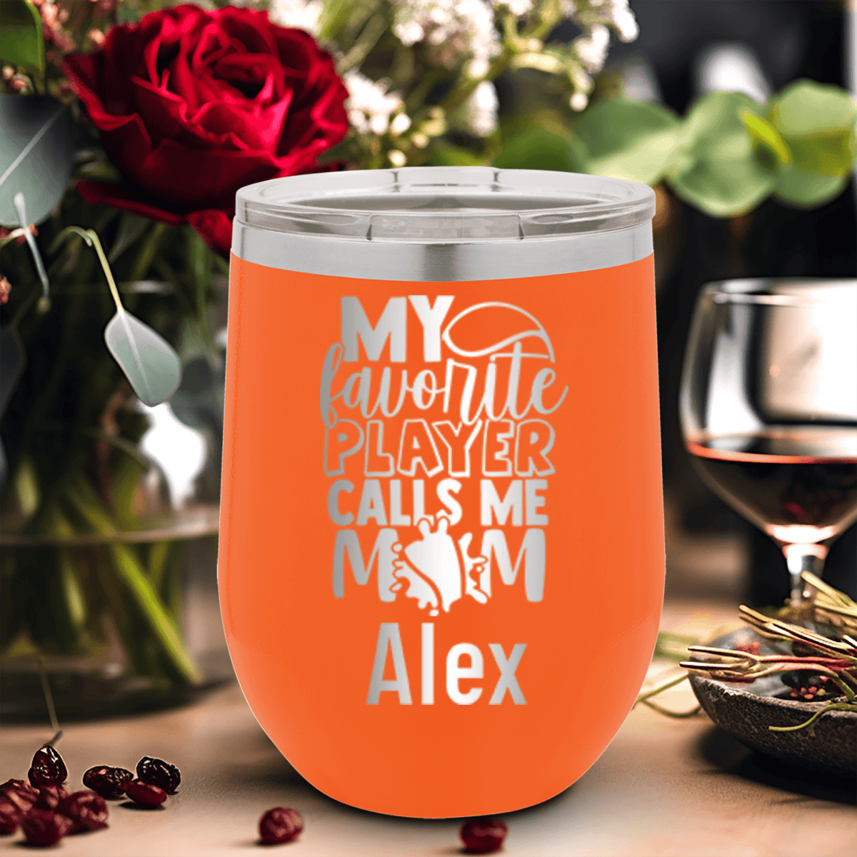Personalized That Tennis Player Calls Me Mom Wine Tumbler for her, Customized Gifts for Women by Groovy Girl Gifts