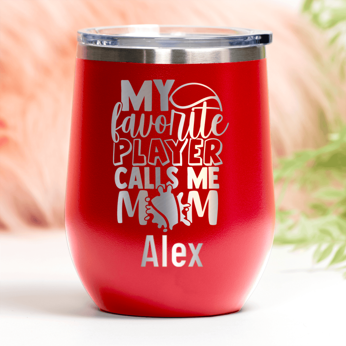 Personalized That Tennis Player Calls Me Mom Wine Tumbler for her, Customized Gifts for Women by Groovy Girl Gifts