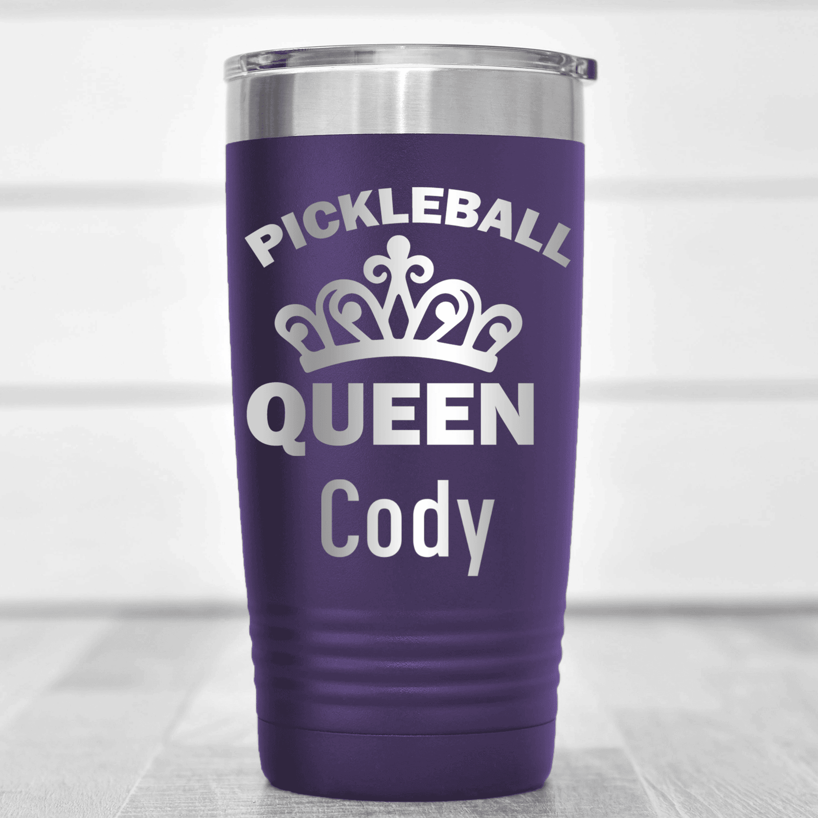 Purple Pickleball Tumbler With The Pickleball Queen Design