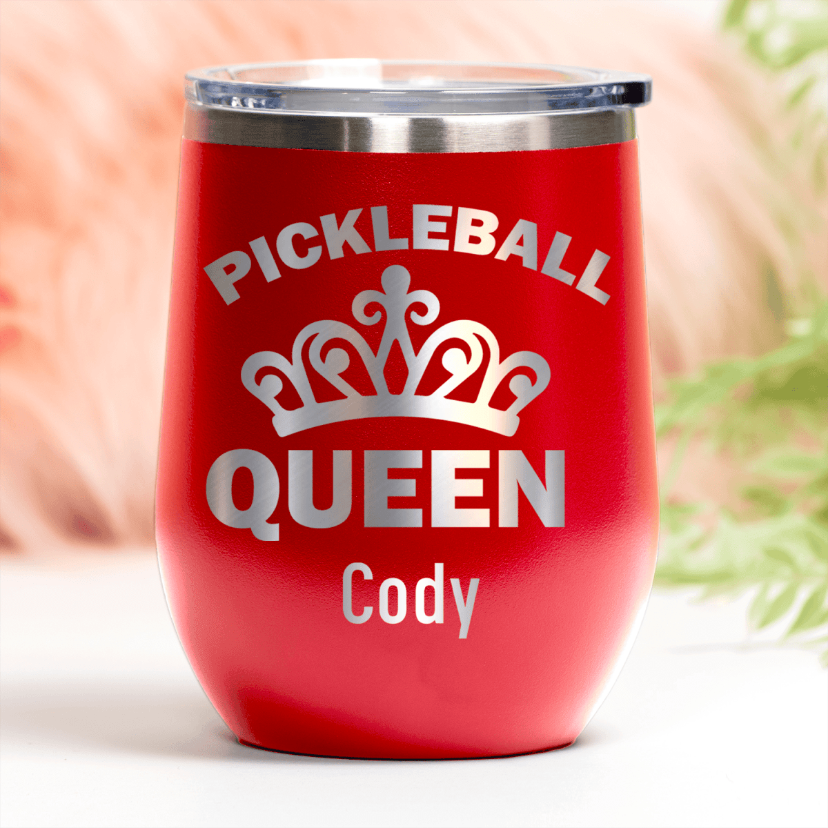 Personalized The Pickleball Queen Wine Tumbler for her, Customized Gifts for Women by Groovy Girl Gifts