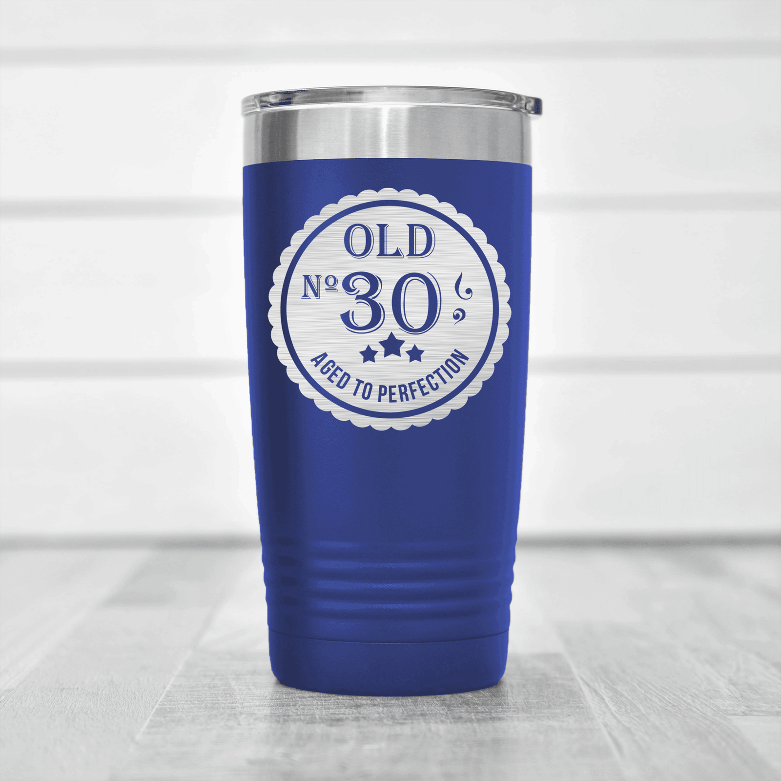 Blue birthday tumbler Thirty Aged To Perfection