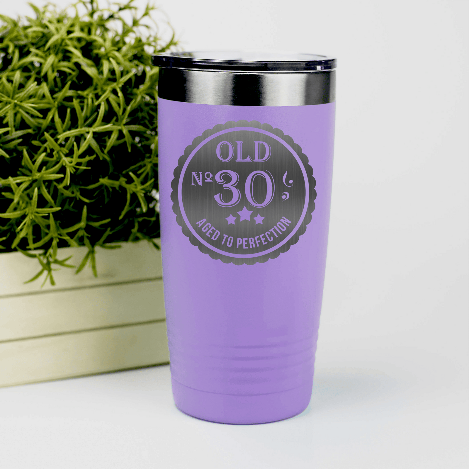 Light Purple birthday tumbler Thirty Aged To Perfection