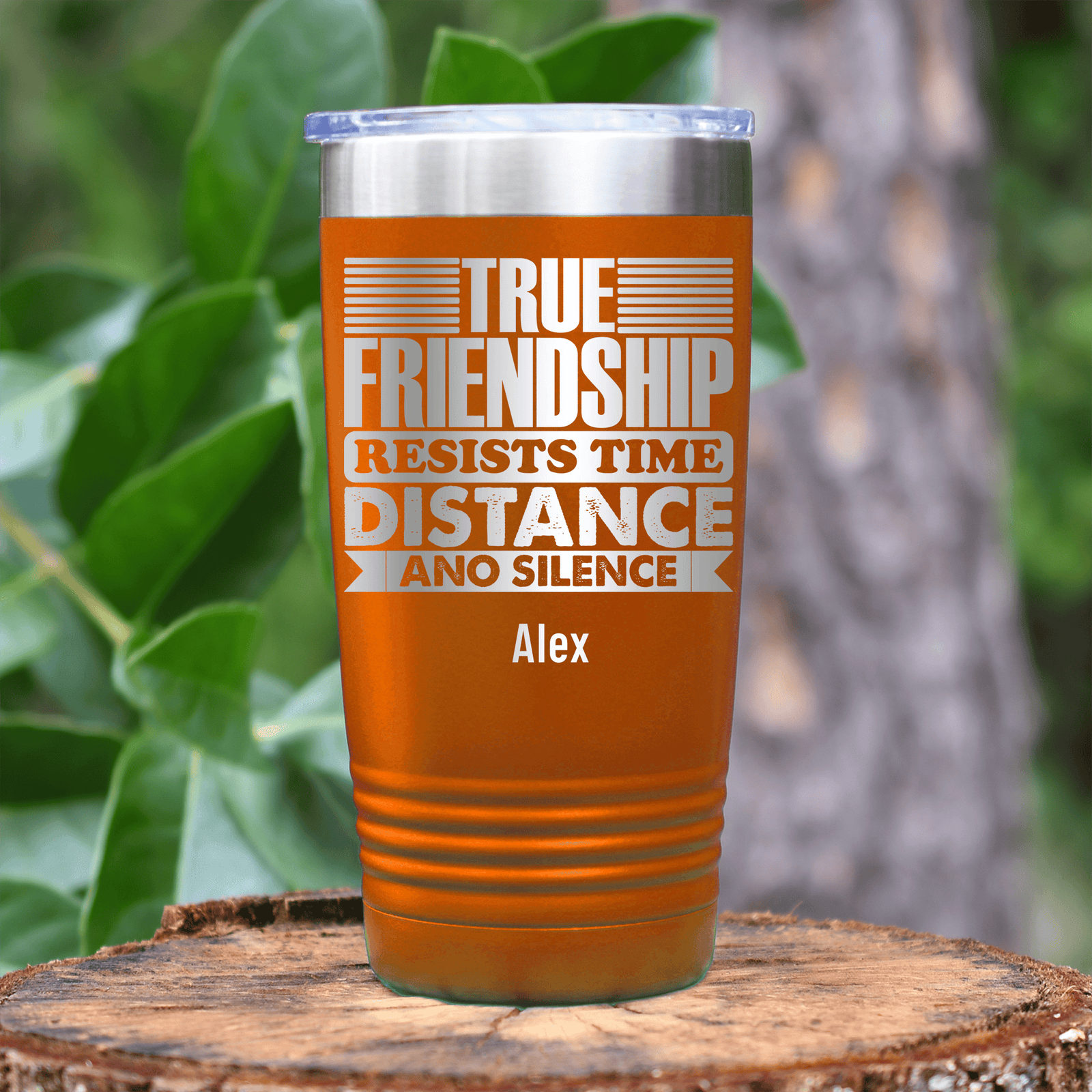 Orange Best Friend Tumbler With True Friendship Resists Time Design