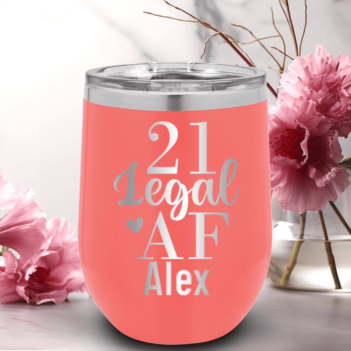 Personalized Twenty One AF Wine Tumbler for her, Customized Gifts for Women by Groovy Girl Gifts