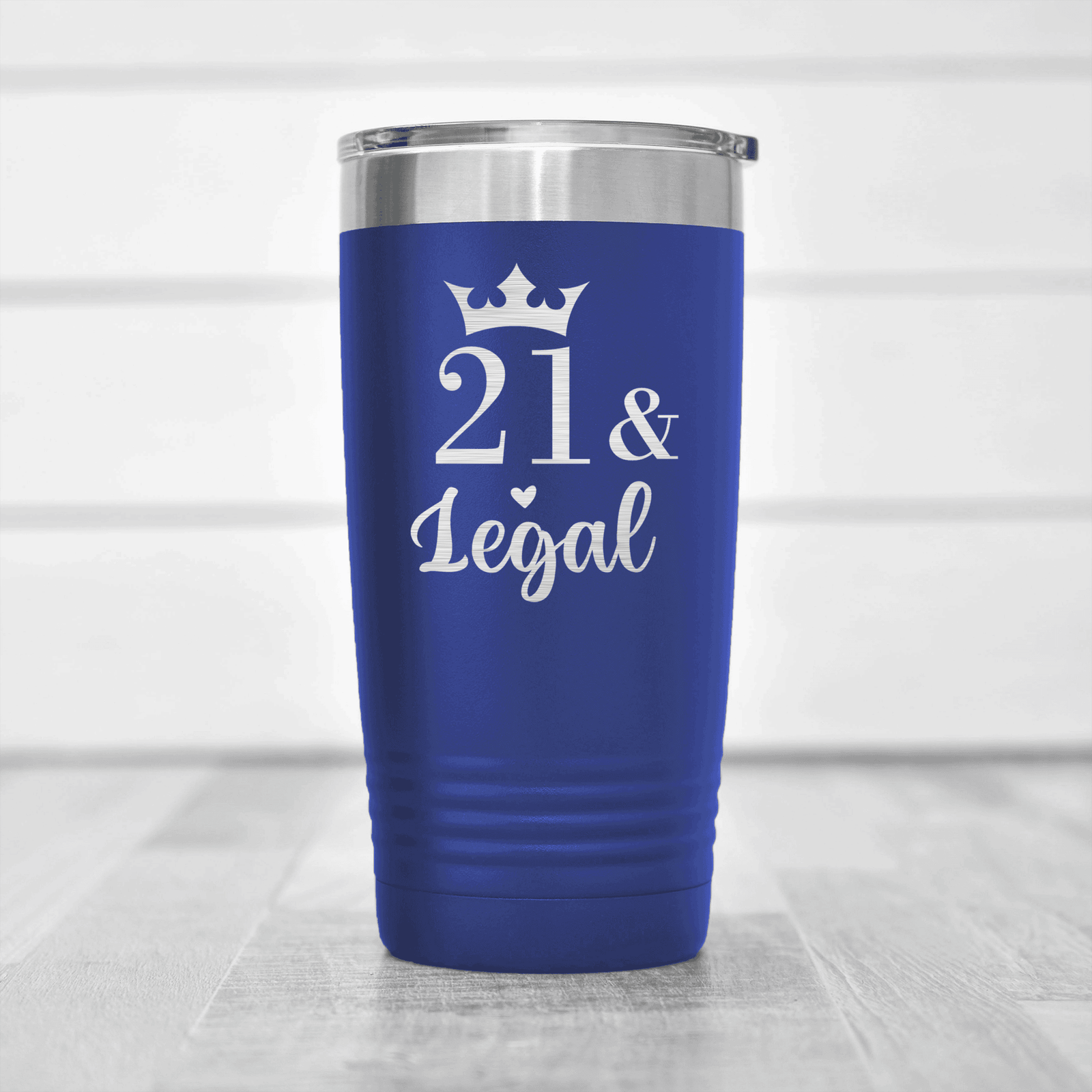Blue birthday tumbler Twenty One And Legal