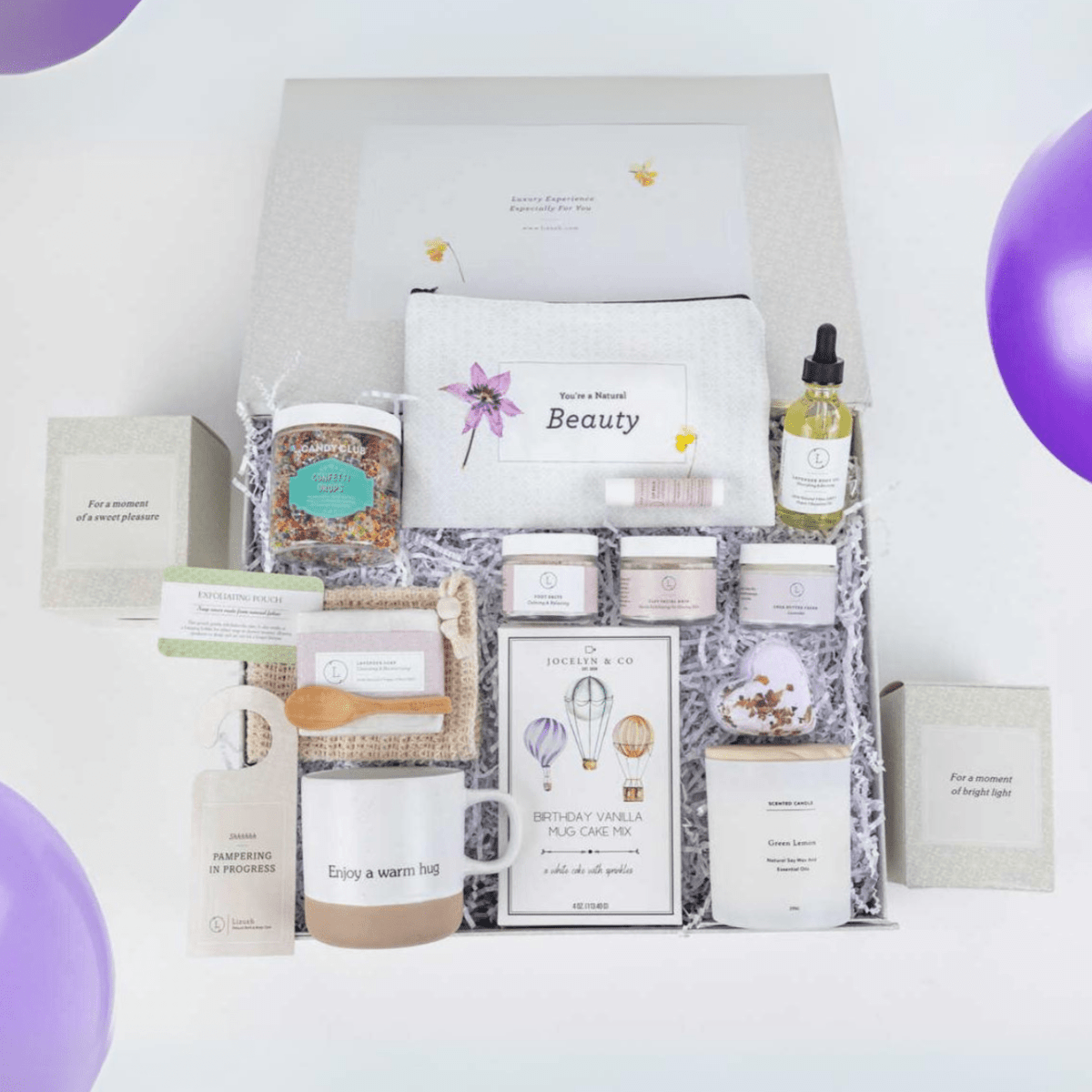 Personalized Relaxation Oasis Birthday Gift Box for her, Customized Gifts for Women by Groovy Girl Gifts