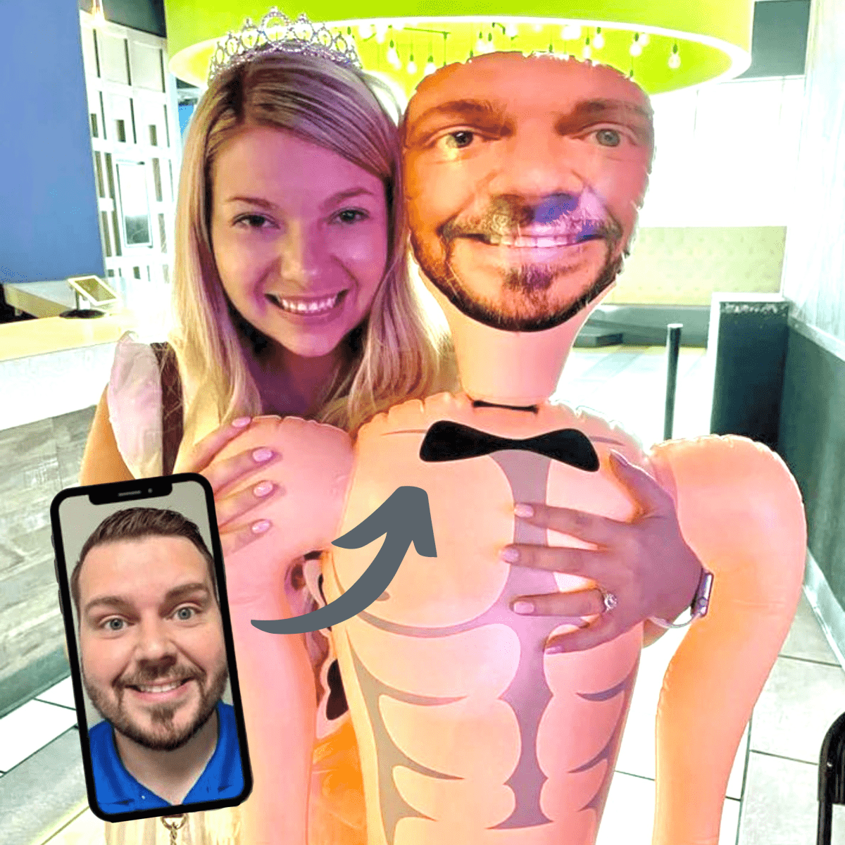 Personalized Custom Blow - Up Man for her, Customized Gifts for Women by Groovy Girl Gifts