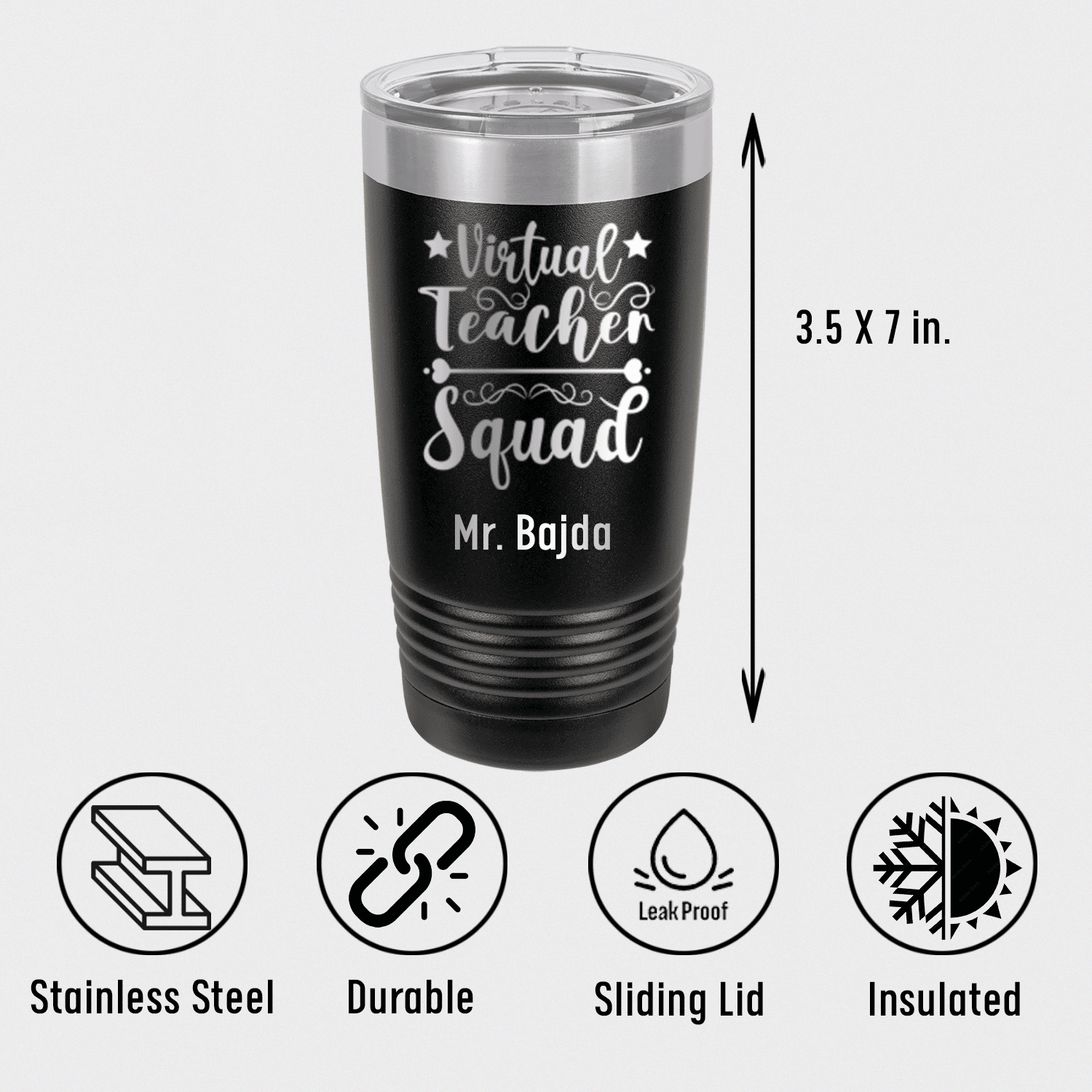 Personalized Virtual Teacher Squad Tumbler for her, Customized Gifts for Women by Groovy Girl Gifts