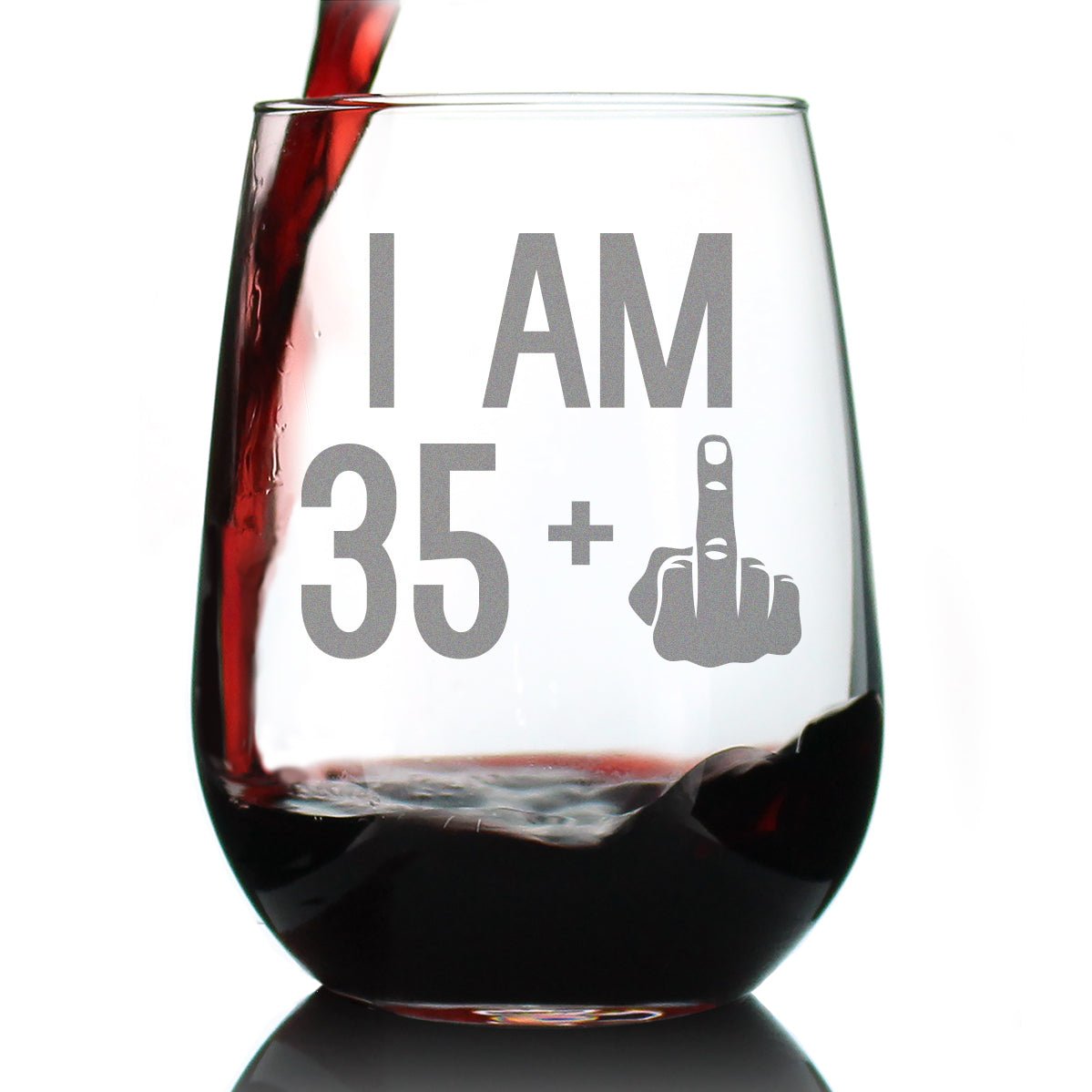 Personalized 36th Birthday Stemless Wine Glass for her, Customized Gifts for Women by Groovy Girl Gifts